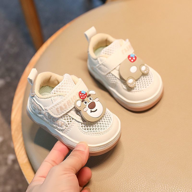 夏季男宝宝软底网面学步鞋 0-1-2岁女童防滑透网鞋子春春款机能鞋