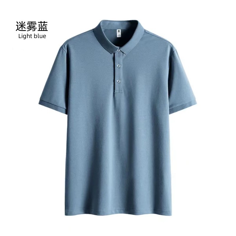Negocios Camisa de polo de comercio exterior Camiseta de manga corta para hombres solapa suelta verano gama alta TikTok popular Ice Silk Plus size top
