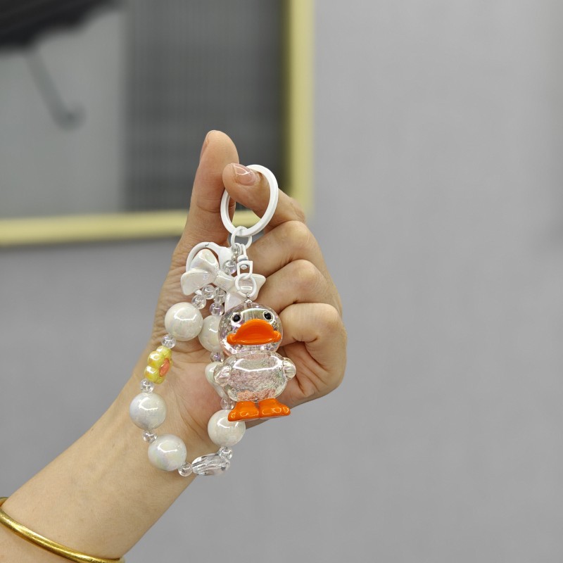 Cuentas de pato de cristal - blanco