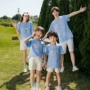 海边母子新款四口夏装
