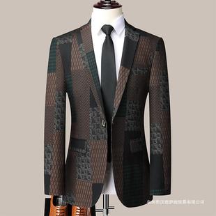 Cross-Border Wholesale Cross-Border Manufacturers New Autumn and Winter Single Suits Men's Colorful Tops Business Casual Fashion Suit Jackets