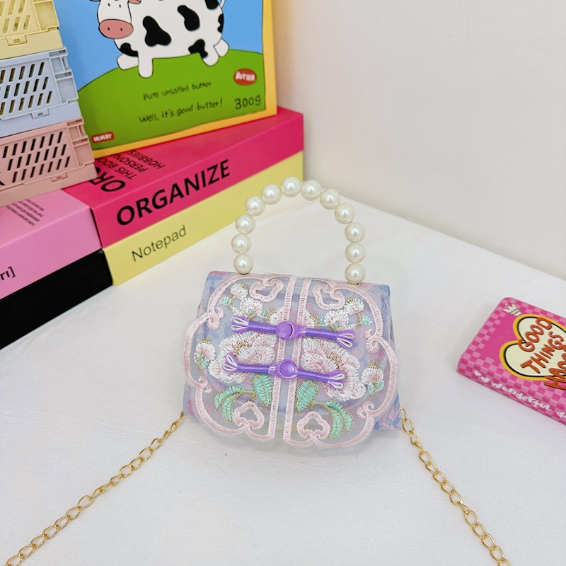 Bolsos infantiles de alto nivel, exquisitos antiguos, bolsos de cambio de niña, bolsos de mano de perlas de princesa, bolsos de almacenamiento