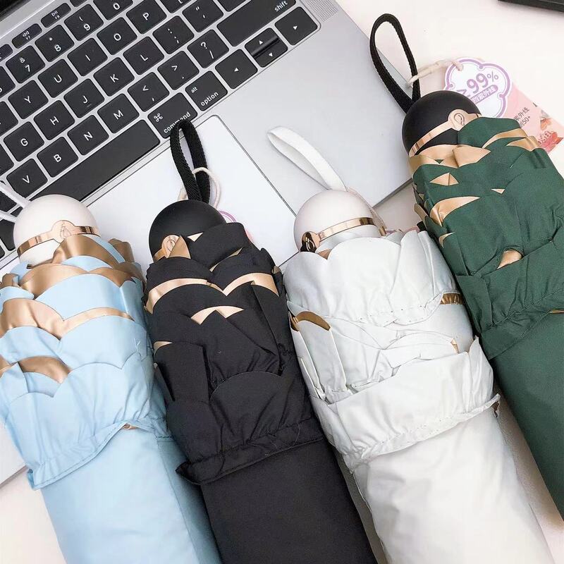Cross-Border Foreign Trade Japanese-Style Minimalist Design Sunshade Umbrella with Ruffled Edges, Portable, Sun Protection and Uv Protection, Factory Supply