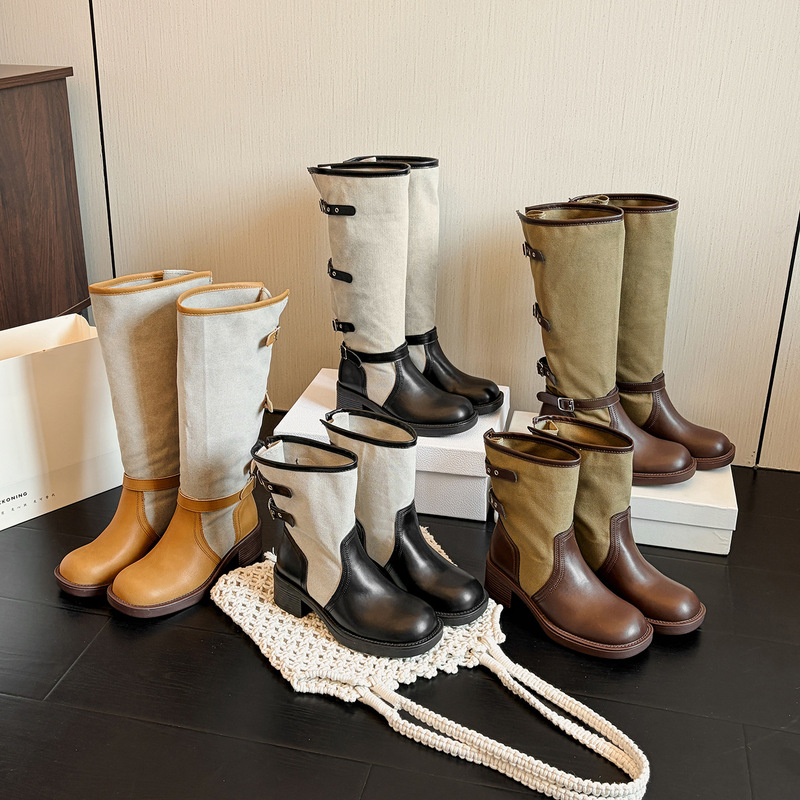 Convertible Double-Wear Slouchy Boots for Women, Thick-Soled Height-Increasing Summer High Boots, Women's Mid-Calf Boots, Large Sizes 41-43, Long Boots Convertible Double-Wear Slouchy Boots for Women, Thick-Soled Height-Increasing Summer High Boots, Women's Mid-Calf Boots, Large Sizes 41-43, Long Boots