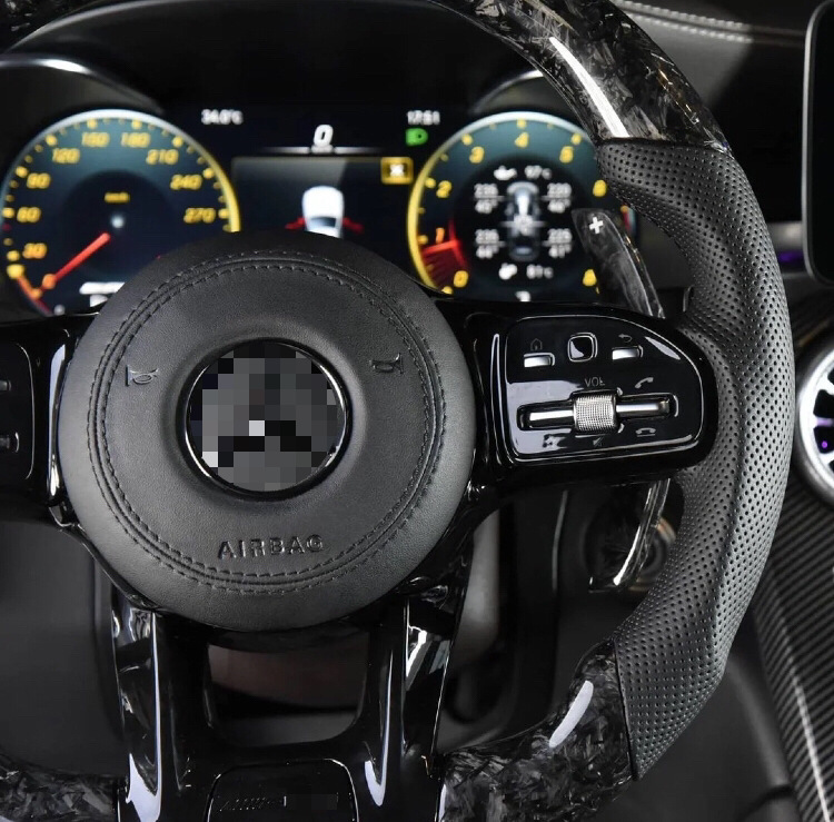Suitable for Mercedes-Benz old models modified with new AMG carbon fiber steering wheel AECSG-class GLC260GLECLSGT