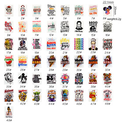 Cross-border new style vertical rectangular printed silicone bead pen keychain accessories cartoon color bead string