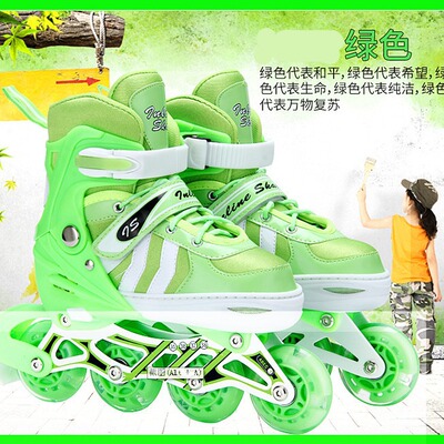 Manufactor Europe God children style the skating shoes Roller skating shoes suit Full flash full set Adjustable men and women wholesale