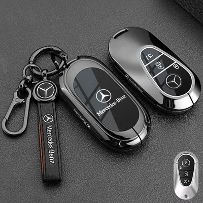 Special Mercedes-Benz E300L Car key bag - vinyl-benz-c-model-piano-black-rope-buckle