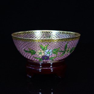 Traditional Intangible Cultural Heritage Chinese Craft Gift Cloisonné Transparent Blue 4.5inch Round Edge Bowl
