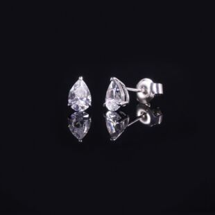 Simple drop-shaped s925 sterling silver earrings Moissanite earrings 0.5/0.8/1.5/2 karat earrings pear-shaped