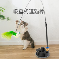 Feather long pole cat teaser for cats to relieve boredom, self-entertainment, chew-resistant steel, replaceable heads, suitable for small and young kittens, pet supplies