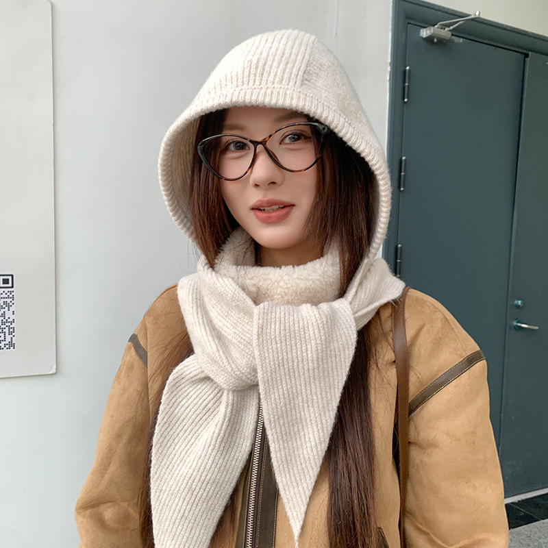 巴拉克拉法帽户外围脖一体套头帽冬季保暖针织帽韩系护耳毛线帽女|undefined