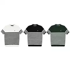 Cross-border American style Ralph RL striped pony embroidery ice silk polo shirt women's short sleeve lapel collar dropshipping