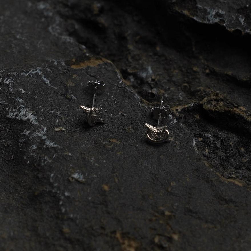 Four-Pointed For Men Trendy Versatile High-End Personality Earrings Niche Design Cross Star Texture Ear Bone Studs_voghion.com