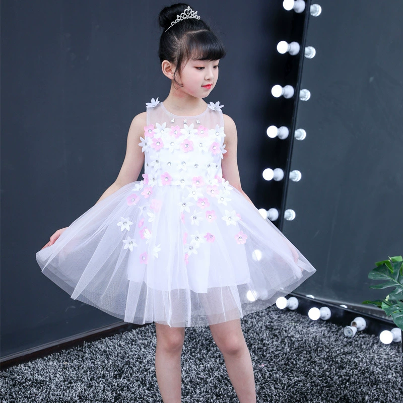 Детское детское платье-пачка Платье для выступлений Детский сад Платье для танцев с поэзией Платье принцессы для девочек Платье с вуалью Платье для выступлений