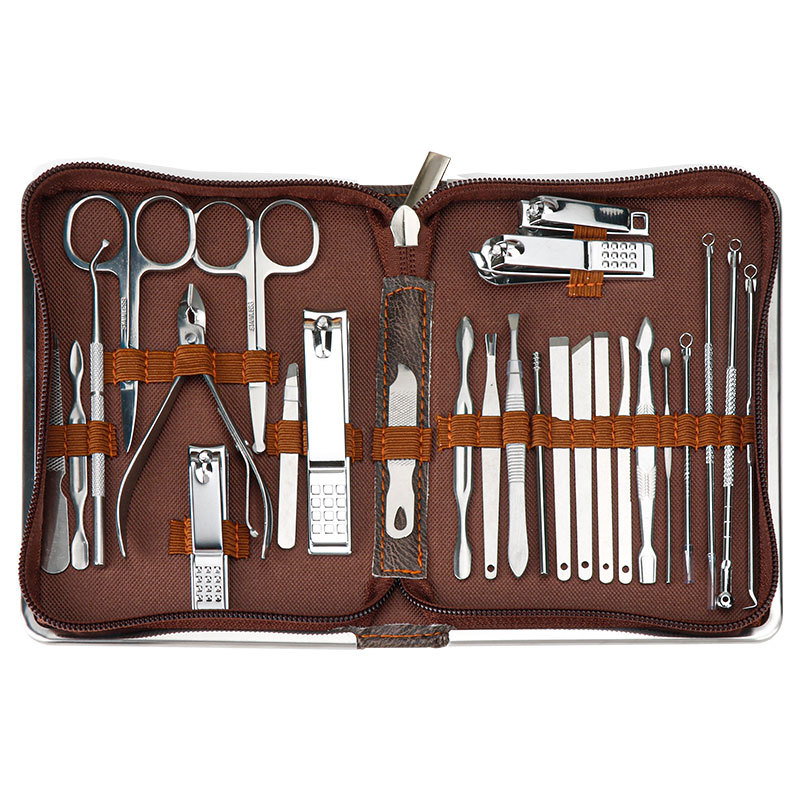 Nail Clippers traje 26 unidades cortaúñas conjunto completo herramientas de uñas pedicura cuchillo hogar damas cortaúñas traje al por mayor