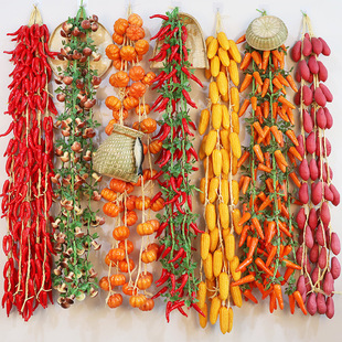 Simulated Fruits, Simulated Vegetables, Fruits, Corn, Potatoes, Pepper Skewers, Restaurant Farmhouse Decoration, Hotel Restaurant Pendants