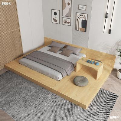 Japanese Tatami Platform Low beds Tata solid wood Simplicity Northern Europe to ground Big bed