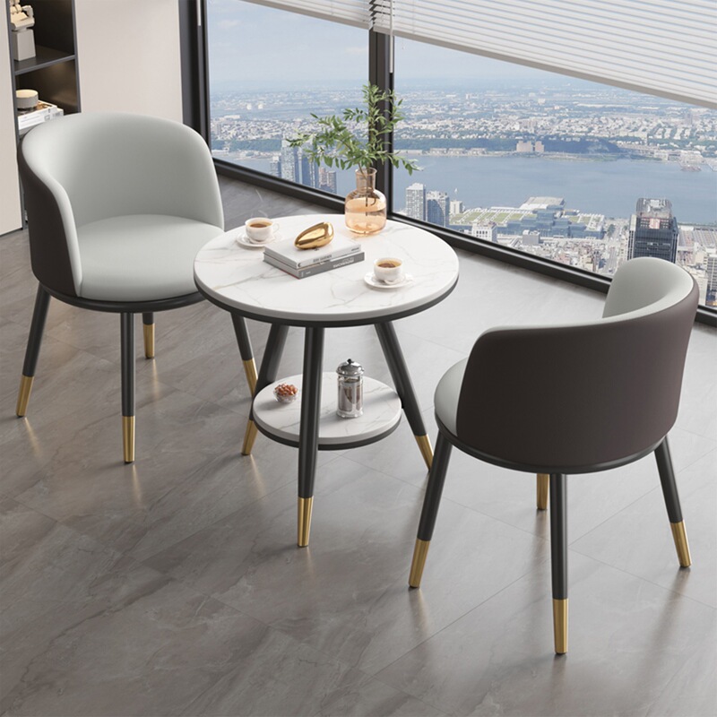 Balcony Small Tea Table and Chair Set, Casual and Luxurious Internet Celebrity One Table and Two Chairs, Rest Area, Reception and Negotiation Table and Chair Combination