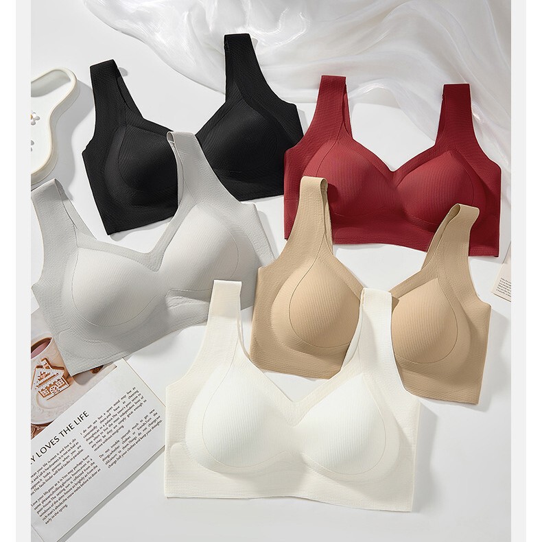 043 # Cross-Border Plus-Size Vest-Style Bra for Women, Seamless, Beautiful Back, Soft Support, Lift and Hold Fixed Cup, Push-Up Bra