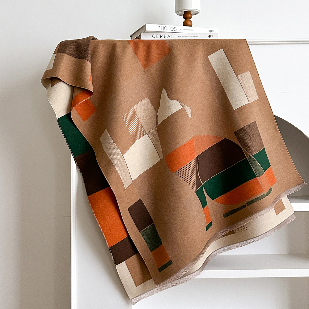 Nuevo paisaje Jacquard imita bufandas de cachemir para mujeres con aire acondicionado sala de chal de otoño y invierno grueso calentamiento largo babillo transfronterizo