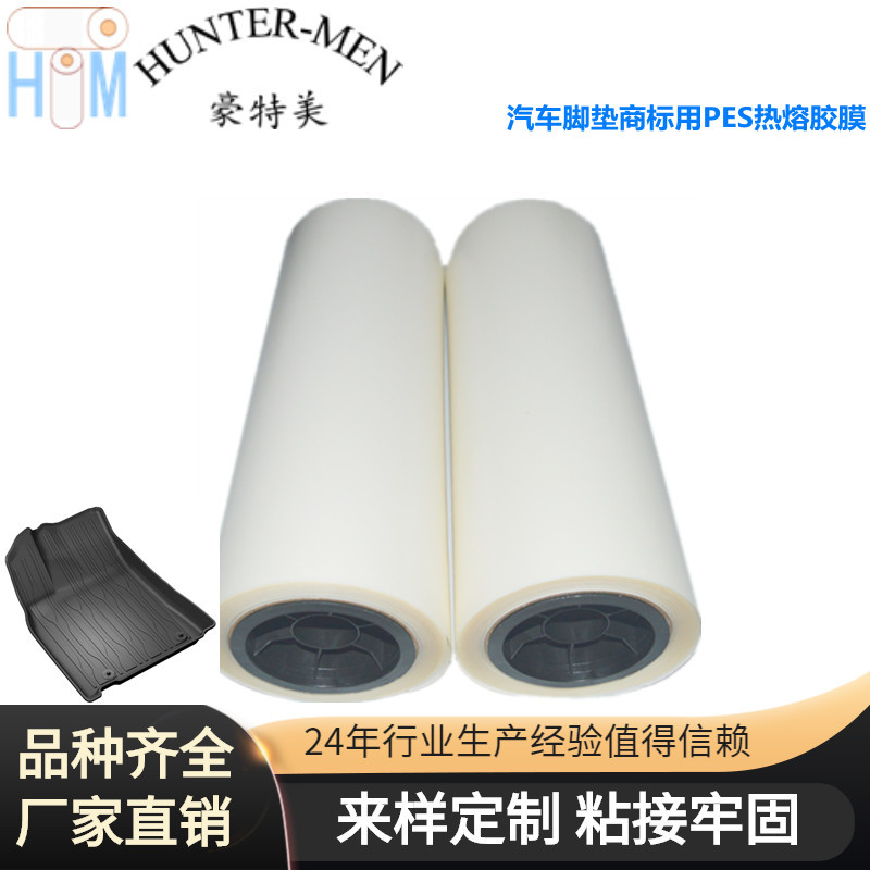 供应汽车脚垫商标用PES热熔胶膜有粘性 厂家直销（大优惠）