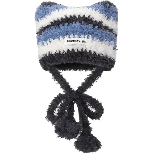 Sleek winter warmth stylish fashion hat, versatile as a bag, plush, thick, fuzzy, cute and sweet, knitted.