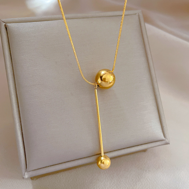 Minimalistische Halskette Aus Echtem Gold Mit Blumen-quasten_voghion.com