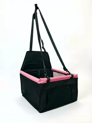 Cross-Border Car Pet Seat | Multi-function pad - black-with-pink-accents-enhanced-version-with-pvc-white-tubing