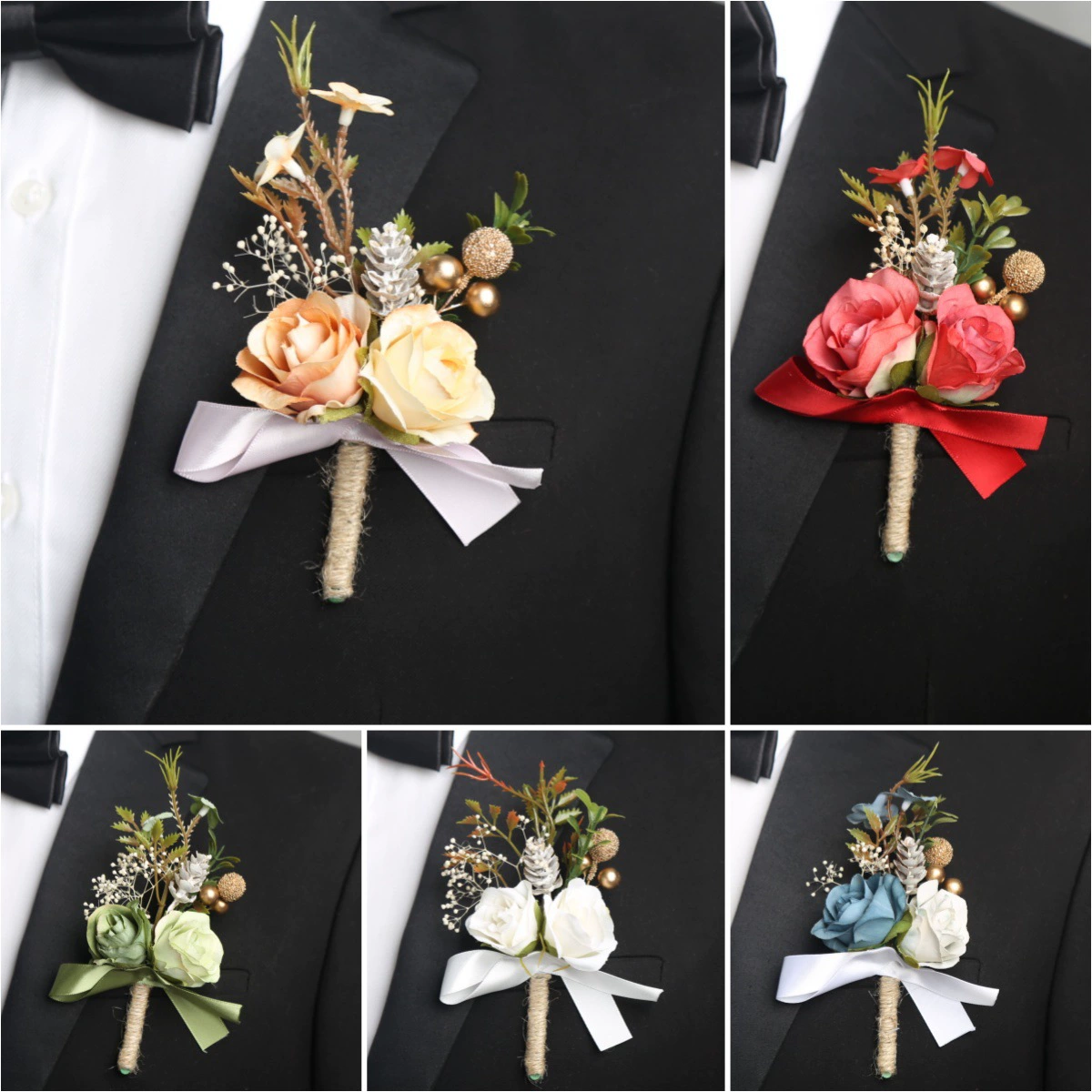 Оптовая продажа невесты, подружки невесты, шампанское, розовые корсамы свадебные запястья