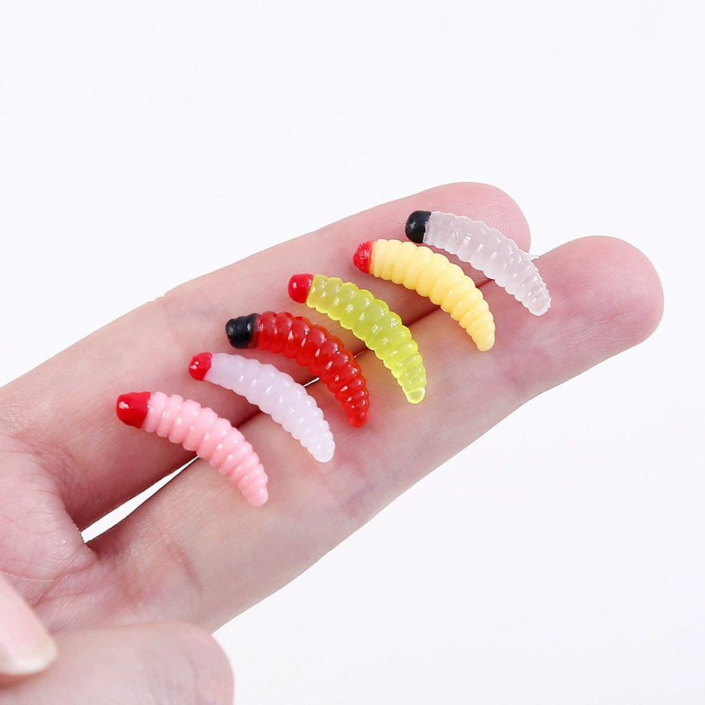 Мягкая приманка из материала TPE с красным головным мучным червем, светящийся мушонок, миниатюрный карась, микропредмет для карпа, окуня, сома, искусственная приманка.