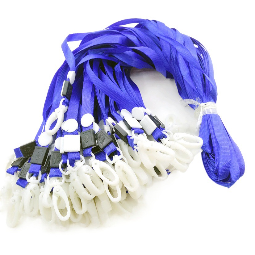 1CM helicóptero hebilla cordón insignia cuerda gancho de plástico Etiqueta De fábrica cordón Etiqueta de trabajo cordón certificado azul cordón 100 piezas