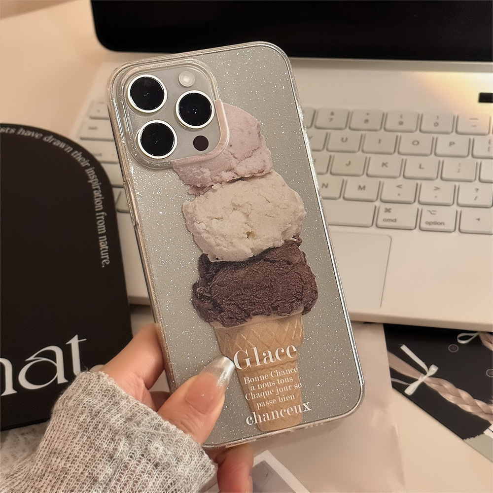 Dessert de verano helado brillo para iPhone16ProMax/15 funda para teléfono móvil Apple 14/13 pareja 16