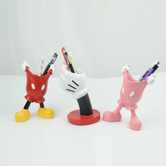 メーカー直髪ミッキー手袋筆筒学生かわいい高颜値愛アニメデスクトップ文房具置物小紅