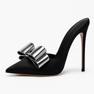 跨境欧美高跟凉鞋 蝴蝶结时包头装女鞋细跟大码women sandals 45