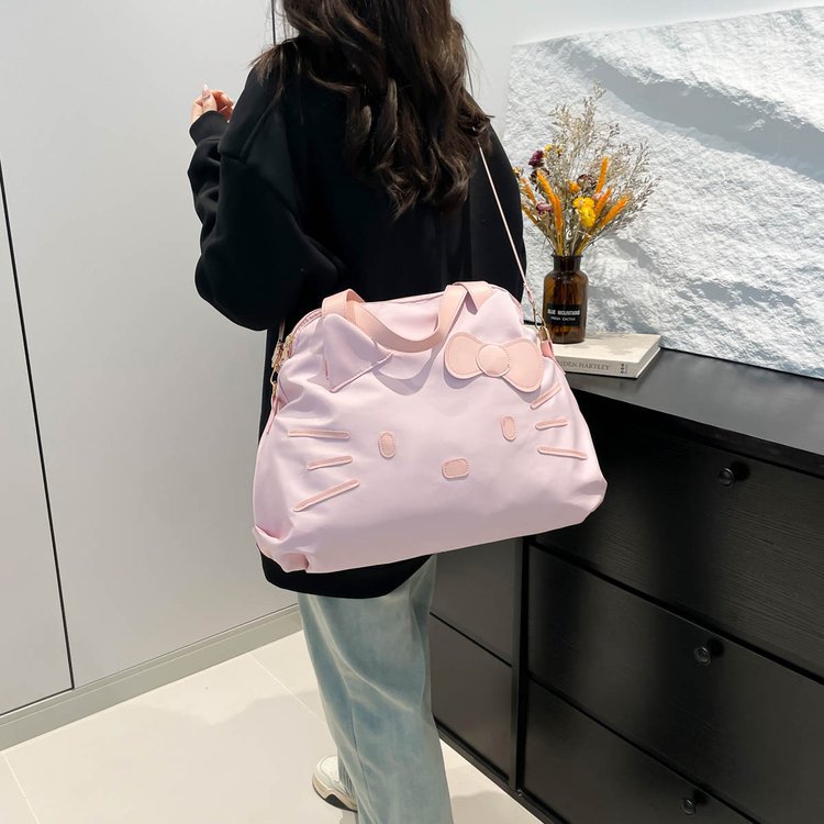 出差旅行包女短途行李包手提大容量包KT猫卡通旅游包袋收纳袋