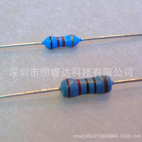 供应散装编带1%直插五色环金属膜电阻1W-24R 插件24ohm 24欧