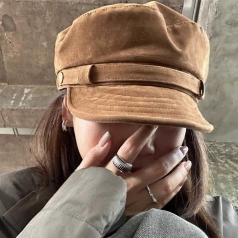 高级感贝雷帽子女秋冬季时尚百搭显脸小画家帽清新甜美八角报童帽|undefined
