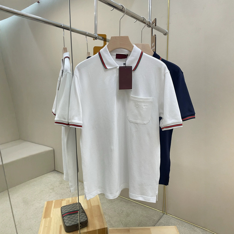 Gu's New 26Ss High-Quality Pique Cotton Pocket Embroidery Polo Shirt, Short-Sleeved, Unisex, Loose Fit Gu's New 26Ss High-Quality Pique Cotton Pocket Embroidery Polo Shirt, Short-Sleeved, Unisex, Loose Fit