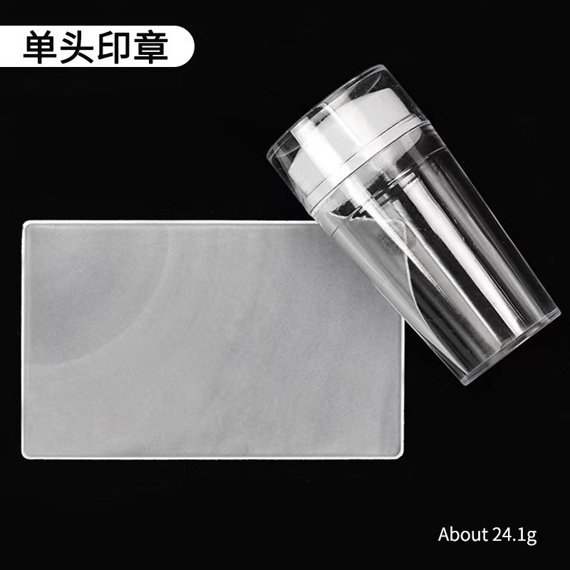 Manicura de uñas francesas sello de silicona de una sola cabeza de doble cabeza con tapa mejorada herramienta de transferencia de cabezal de impresión de silicona blanca lechosa