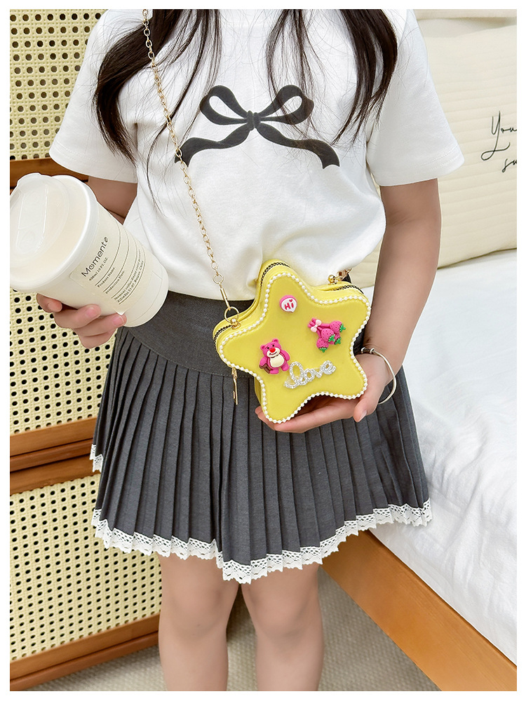 120g Weight Zipper Closure Type Single Shoulder Strap Strap Type Crossbody Bag Bags Type Casual, Holiday Occasion PVC Material Mermaid, Bow Knot Pattern All Seasons Season Kid'S Gender Cute Style Pentagram Shape Kid'S PVC Mermaid Bow Knot Cute Pentagram Zipper Crossbody Bag 23