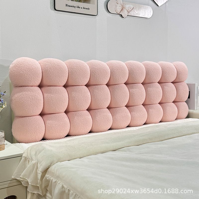 Beludru Cincin Domba Berkualitas Tinggi-Jade Pink / Upgrade Tanpa Papan Dipertebal 90*60*14cm dengan atau Tanpa Kepala Tempat Tidur Universal