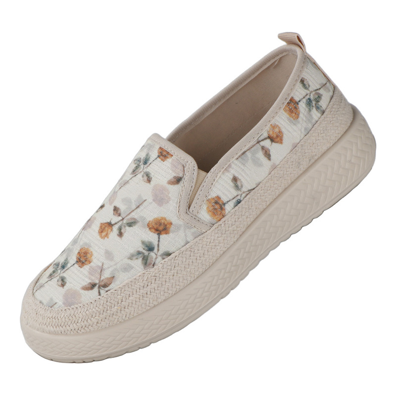 Soft-soled women's fisherman shoes, new spring and autumn breathable old Beijing cloth shoes, slip-on casual loafers, floral women's shoes Soft-soled women's fisherman shoes, new spring and autumn breathable old Beijing cloth shoes, slip-on casual loafers, floral women's shoes