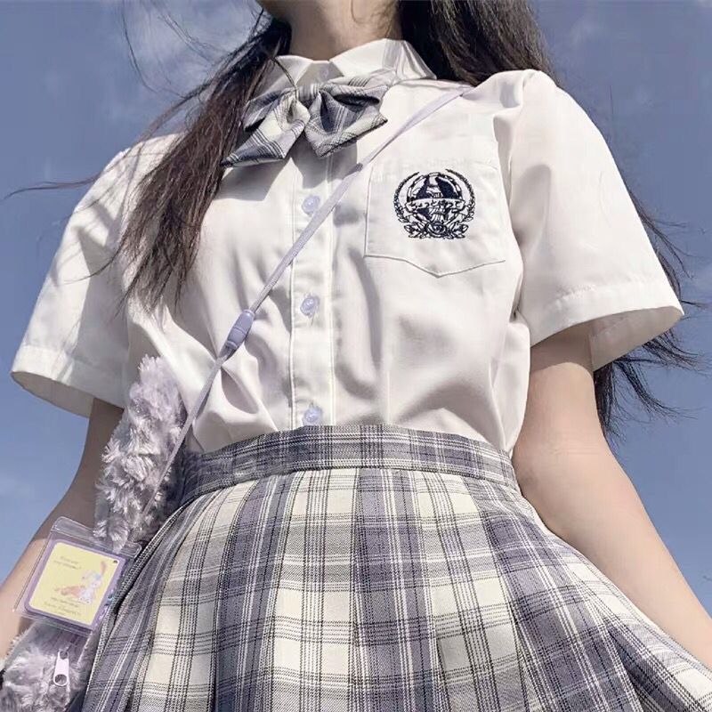 HAOHAI 다목적 새로운 명소 원래 정통 여름 대학 스타일 일본 자수 JK 유니폼 셔츠 DK 코너 가디건