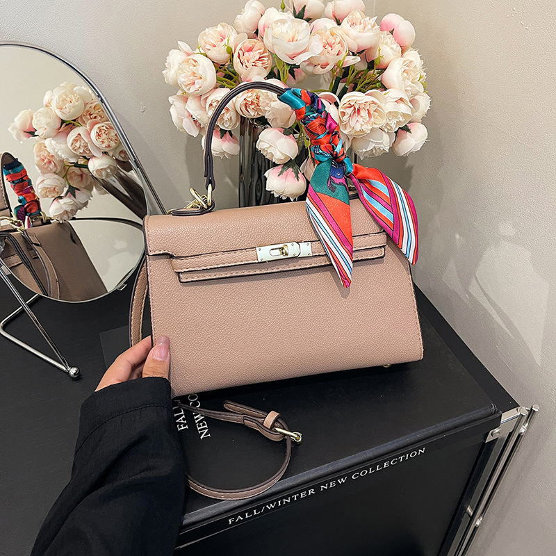 Bag2024 nuevo sentido de alta gama bolso portátil transfronterizo platino Kelly bolso moda femenina 100 bolso de hombro único