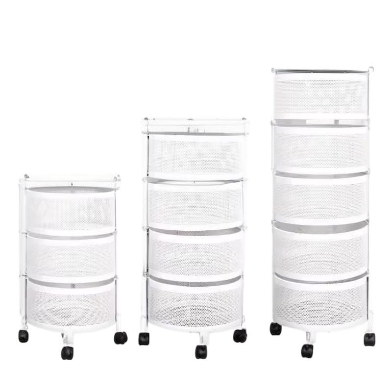 Estante redondo giratorio de cocina con ruedas, almacenamiento multicapa para frutas y verduras