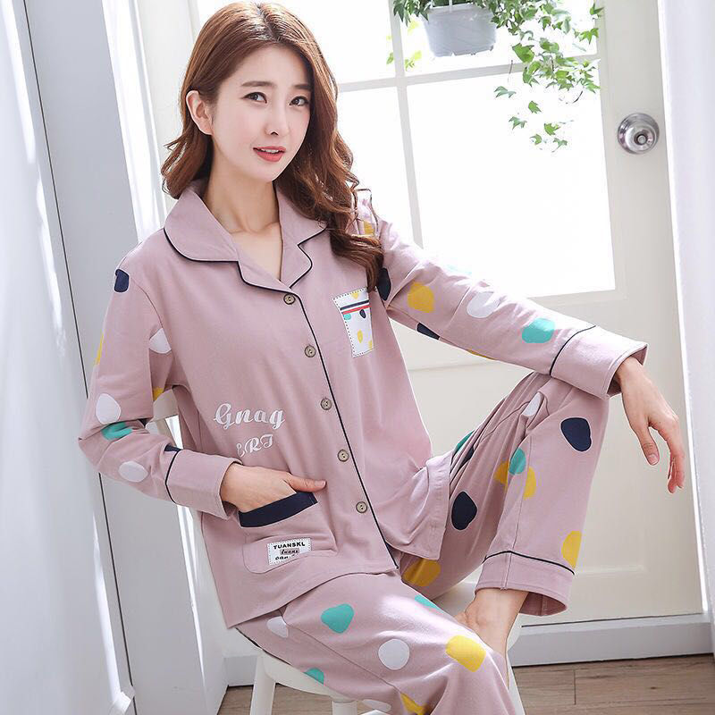 Pijamas de primavera y otoño para mujer 100% algodón de manga larga cardigan delgado para mujer talla grande ropa de confinamiento para mujer ropa para el hogar traje de invierno