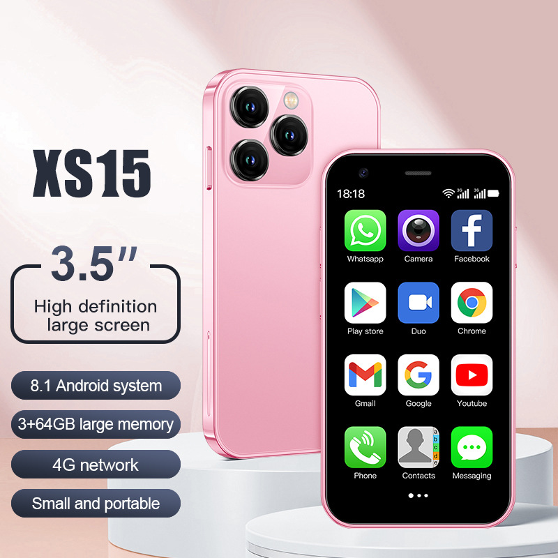Cross-Border Mobile Phone Xs15 Mini 3.0inch Smartphone Mini 2+16g Android Manufacturer Wholesale Export Four Colors