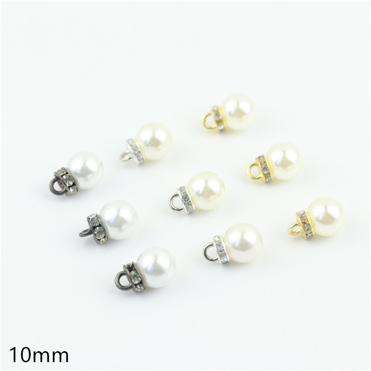 Hand-Sewn Pearl Pendants for Bags and Clothing, Zipper Head Accessories, Shoe Decorations, Bag Diamond Rings, 10mm Pearls