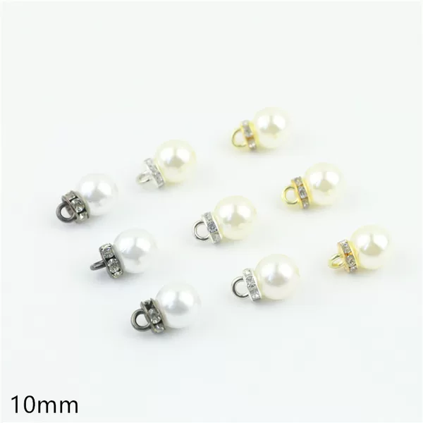 Hand-Sewn Pearl Pendants for Bags and Clothing, Zipper Head Accessories, Shoe Decorations, Bag Diamond Rings, 10mm Pearls